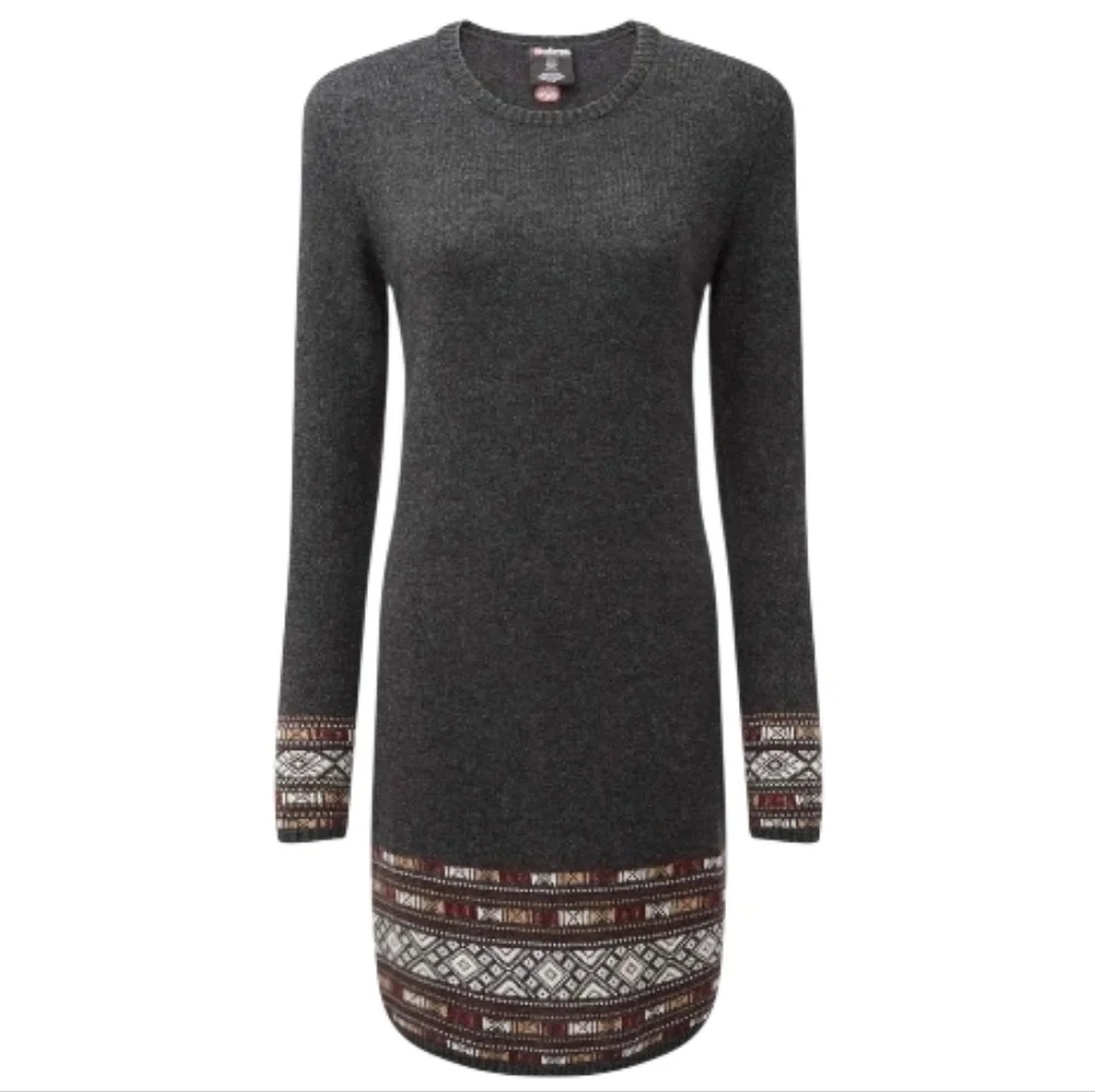 ​Sherpa Adventure Gear Merino Wool Alpaca Knit Maya Sweater Dress Gray Sz.Large